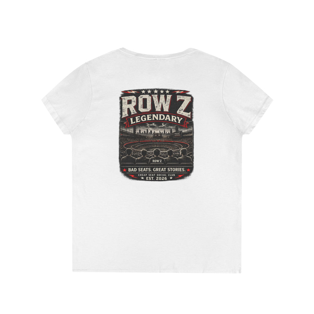 Row Z Legendary Ladies' V-Neck T-Shirt — "Row Z: Legendary" Graphic